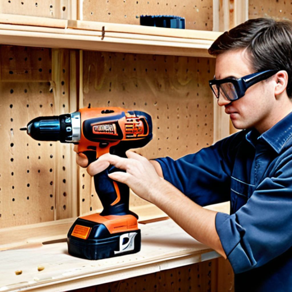 전동 공구 관련 온라인 강의 추천 - Cordless Drill/Driver in Action**
"A well-lit workshop scene. A person (male or female, age 30-40) ...